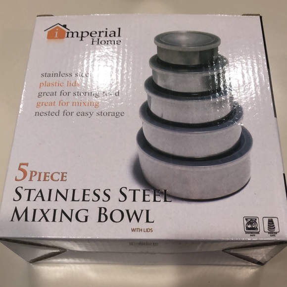 5 piece stainless steel bowls with lids - Picture 2 of 4